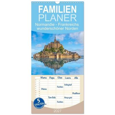 Familienplaner 2027 - Normandie - Frankreichs wunderschöner Norden mit 5 Spalten (Wandkalender, 21 x 45 cm) CALVENDO