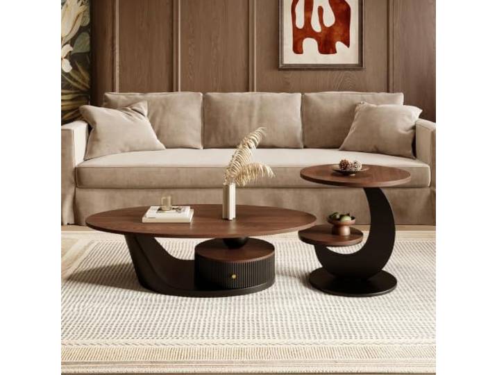 HLDJYLZS Couchtisch aus Massivholz, Wabi-Sabi Vintage Stil für Wohnzimmer Massivholz, Wabi-Sabi Stil, Vintage Design, Französischer Stil, Bauhaus Stil, Kleine Räume, Wohnzimmer