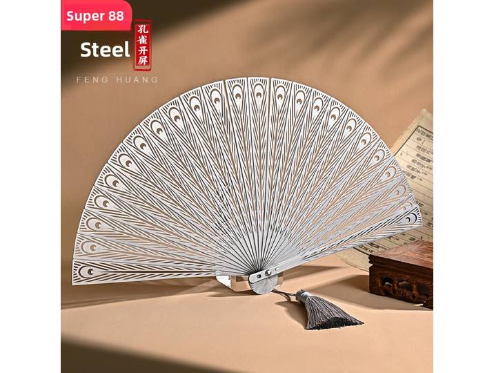 Évider Portable auto-défense Kung Fu ventilateur Tai Chi métal acier inoxydable pliant ventilateur chinois acier ventilateur Arts haut de gamme cadeau