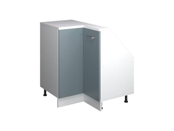 Vicco Küchenschrank für Dachschrägen R-Line , Blau-Grau/Weiß 75.6 cm Verbindet zwei Dachschrägen · Tiefe 46 cm · Höhenverst. Füße · Metallgriffe · 1 Einlegeboden