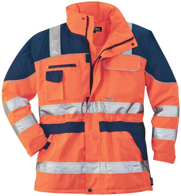 SCHEIBLER Parka de sécurité, T. S, orange/bleu