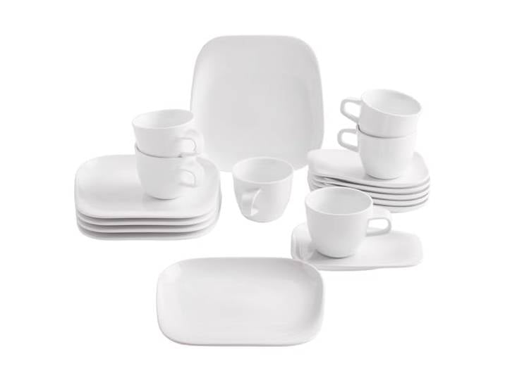 KAHLA 150407A90015C Elixyr Kaffeeservice 18tlg. eckiges Geschirrset für 6 Personen aus Porzellan