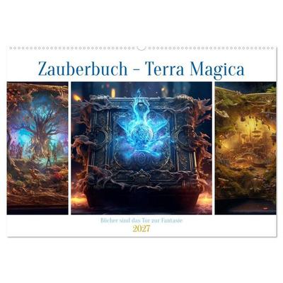 Zauberbuch - Terra Magica (Wandkalender 2027 DIN A2 quer), CALVENDO Monatskalender