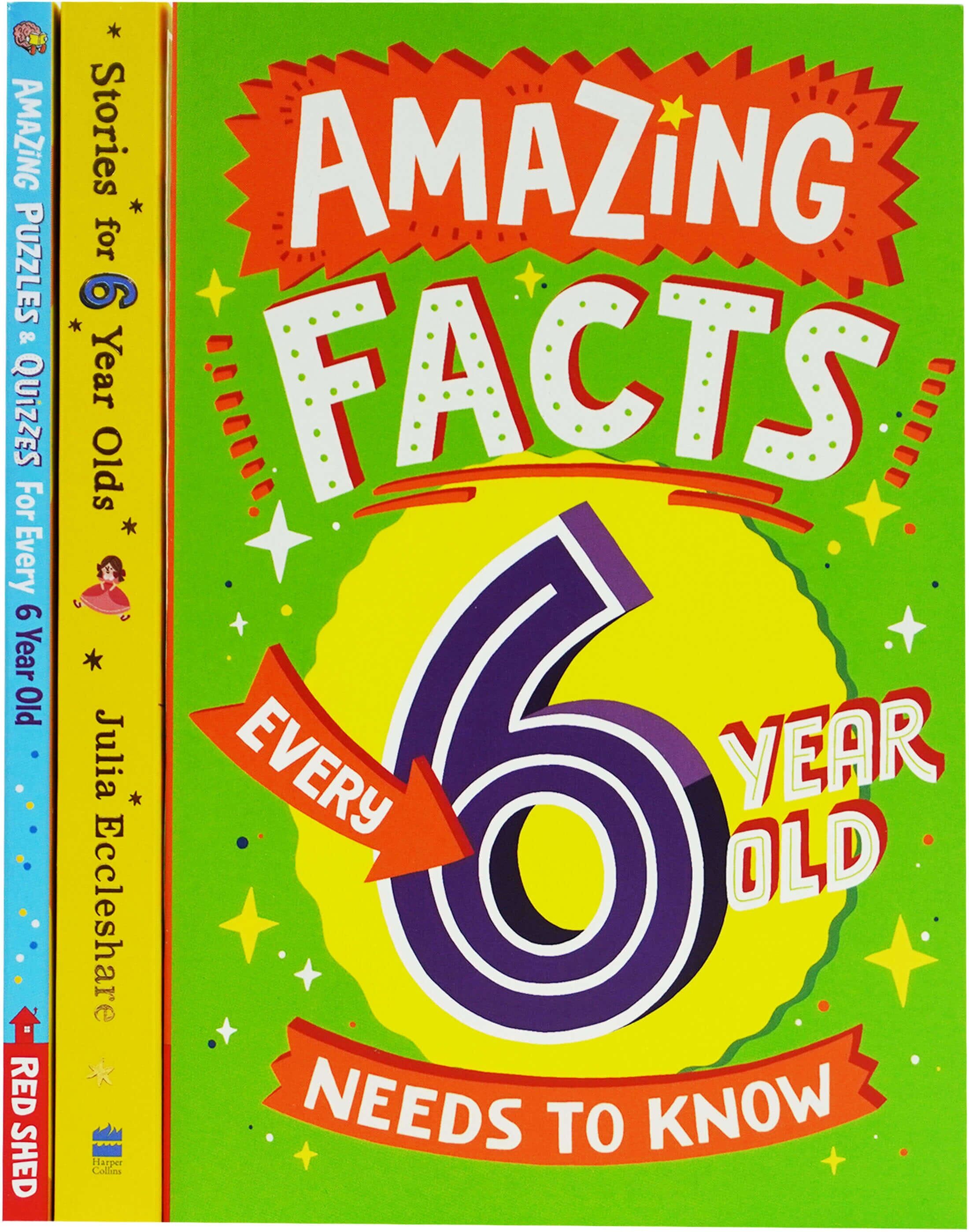 Amazing Facts Every Kid Needs to Know for 6 Year Olds Children's 3 Books Collection Set - Paperback HarperCollins Publishers/Red Shed