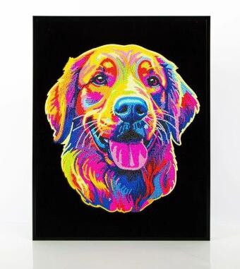 Diamond Dotz Diamond Painting Golden Retriever Neonkleur voor Volwassenen