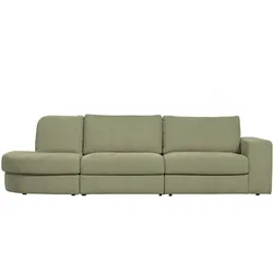Sofa Family aus Webstoff, modern und komfortabel, linksseitig, grün, abnehmbare Sitzkissen