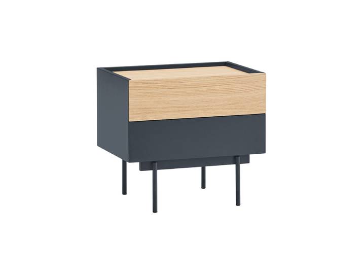 Design Beistell- und Nachttisch „Otto“ Anthrazit / Eiche Teulat