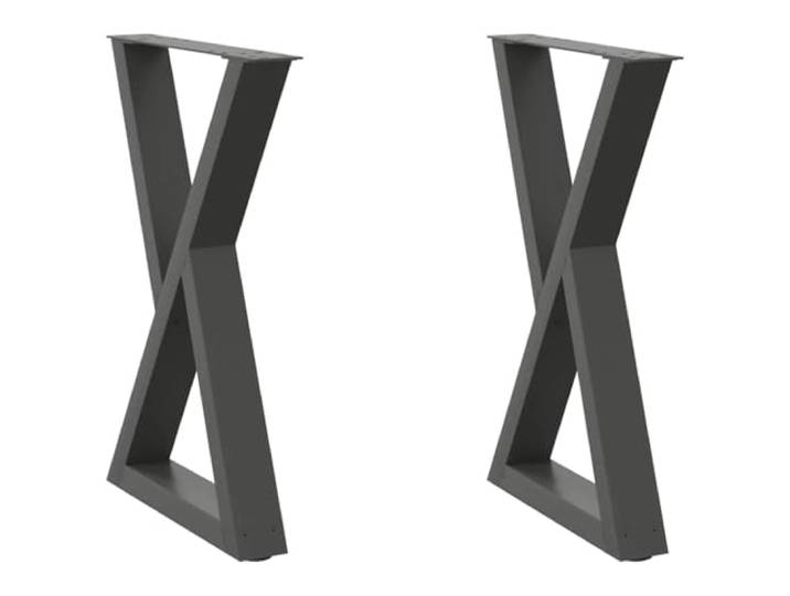 KTHLBRH Esstisch Beine 2 STK Anthrazit 50x72-73,3 cm Stahl Pulverbeschichtet, verstellbare Fußnivellierung, vorgebohrte Löcher, Schrauben inklusive