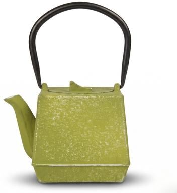 Creative Labs Home 28 oz Green Cast Iron Teapot with Stainless Steel Infuser Basket