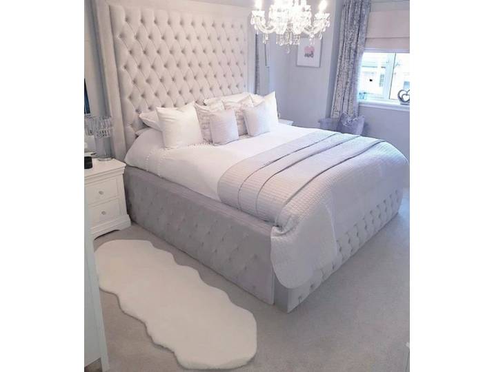 Xlmoebel Polsterbett Hotel Chesterfield Bett in Weiß mit elegantem Design und Komfort (Chesterfield Bett 4062292302312), Hergestellt in Europa