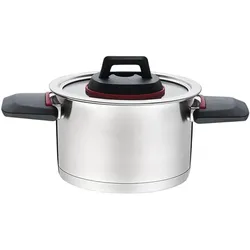 Maestro MR-3530-18 Topf mit Klappgriffen 2 3 l, Pfanne + Kochtopf, Rot, Schwarz