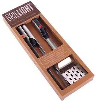 Grillight Stainless Steel Black/Silver Grill Tool Set 2 pc