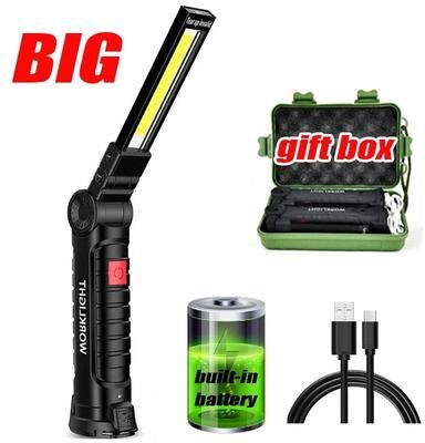 Inspire Curations WorkBeam COB LED Work Light USB Rechargeable Inspection Lamp With Magnet & Hook big With Box