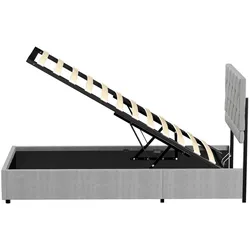 OKWISH Polsterbett Samt Grau 90 x 200 cm mit Lattenrost