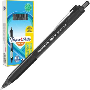 Papermate Kugelschreiber InkJoy 300 RT, S0959910, Gehäuse schwarz, Schreibfarbe schwarz, 12 Stück