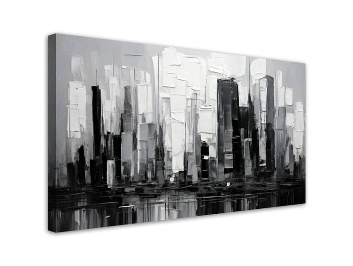 Feeby Leinwandbild Abstraktion Architektur Wolkenkratzer 120x60cm, Schwarz, Rechteckig, 120x60 cm, Bilder & Rahmen, Bilder, Leinwandbilder