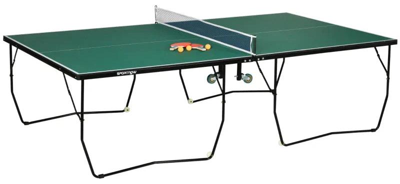 Klappbare Tischtennisplatte mit Zubehör | Farbe: Grün | Abmessungen: 152,5 x 274 x 76 cm