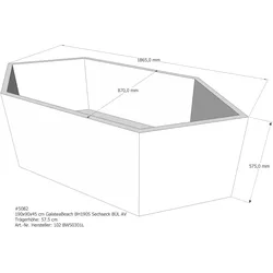 Badewannenträger passend für Galatea BH 190 S 190 × 90 × 45 cm