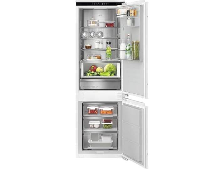 AEG WiFi Einbau-Kühl-Gefrierkombination 178cm, Serie 9000 MultiChill: Null-Grad-Schublade -3°C bis +5°C wählbar, Kühl- (116 L), Gefrier- (64L) & 0°C-Kaltraum (66 L), NoFrost, Festtür, TC9VS181BC