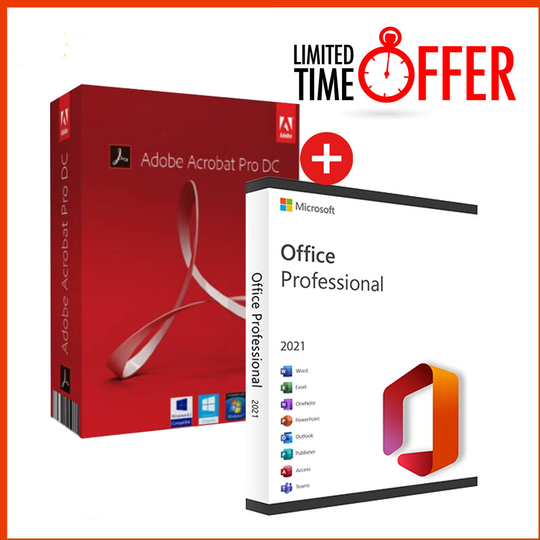 Adobe Acrobat Pro 2021 + Office 2021 Professional Plus (BUNDLE) - Mac