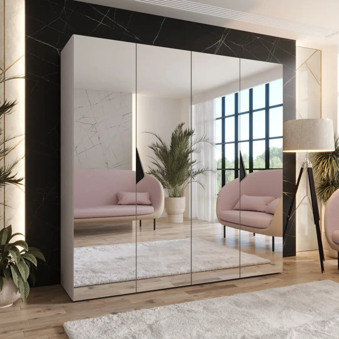Metro 4 Door Wardrobe Cashmere 202cm H X 200cm W X 52cm D