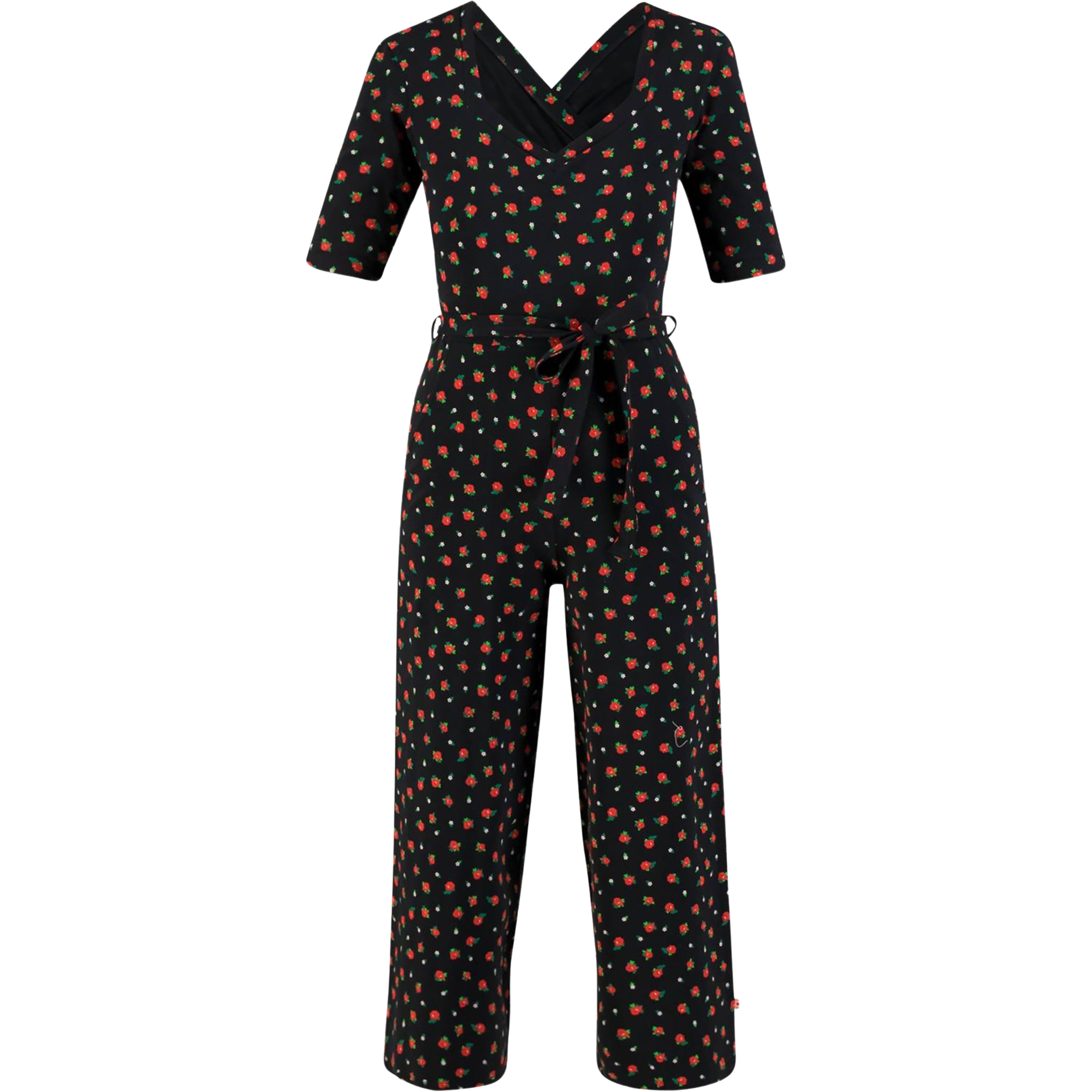 Blutsgeschwister Flaming Heart Marlene Jumpsuit Damen Jumpsuits schwarz Größe XS Lifestyle Elastisch