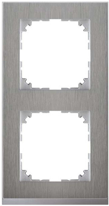 Merten Cadre décoratif 2 fois acier inoxydable/aluminium MEG4020-3646 (MEG4020-3646)