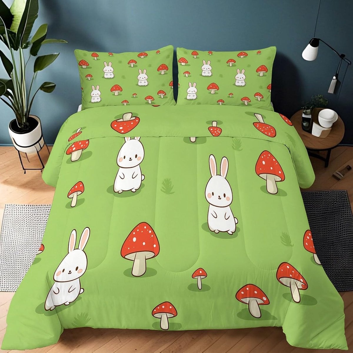 Saliegroene dekbedset met donsalternatief, 240 x 220 cm