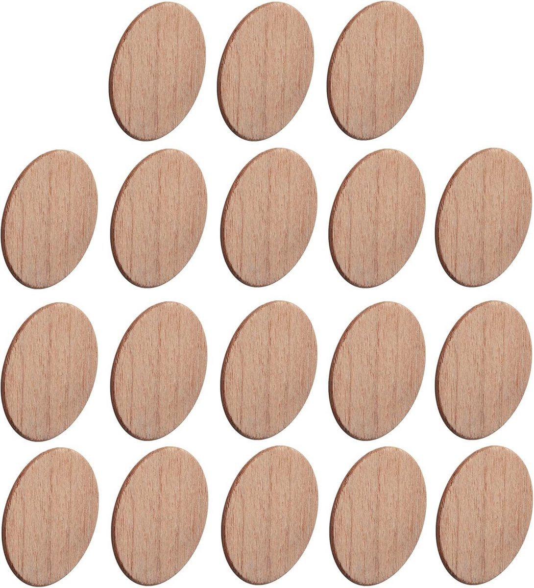 18x Zelfklevende Houten Schroefdoppen Ø18mm - Natuurlijk Hout voor Meubels en Tafels