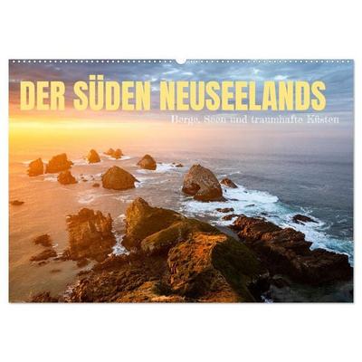 Der Süden Neuseelands: Berge, Seen und traumhafte Küsten (Wandkalender 2026 DIN A2 quer), CALVENDO Monatskalender