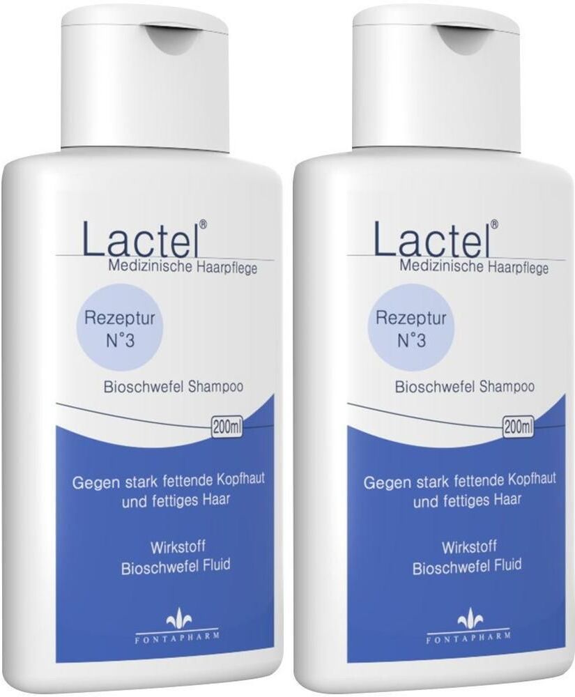 Lactel Nr.3 Shampoo gegen stark fetten.Kopfhaut 2x 2x200 ml