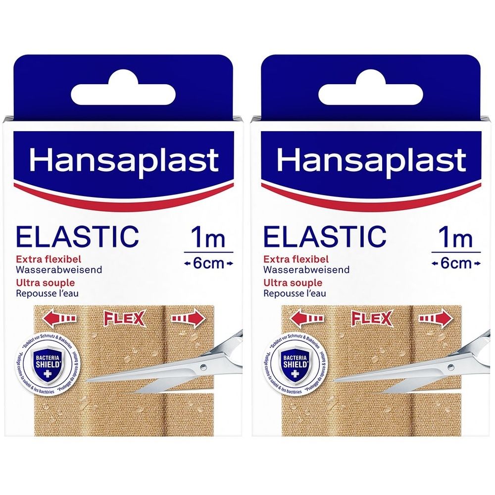 Hansaplast Elastic Pflaster 6 cmx1 m 2x 2x1 St