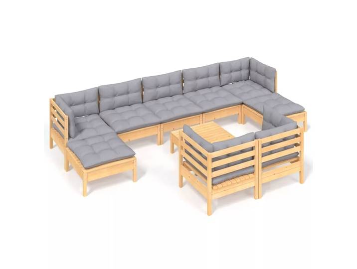 VidaXL - Garten-lounge-set kiefernholz, One Size, Grau