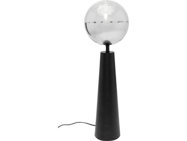 Lampe en verre et acier noir