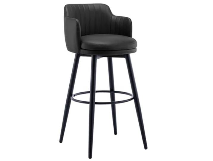 VNCdfhETs Barstuhl Barstuhl Mit Lederpolsterung Und Rückenlehne Sowie Armlehnen, Thekenhocker, Hohe Hocker Barhocker(D,Seat Height 65cm)