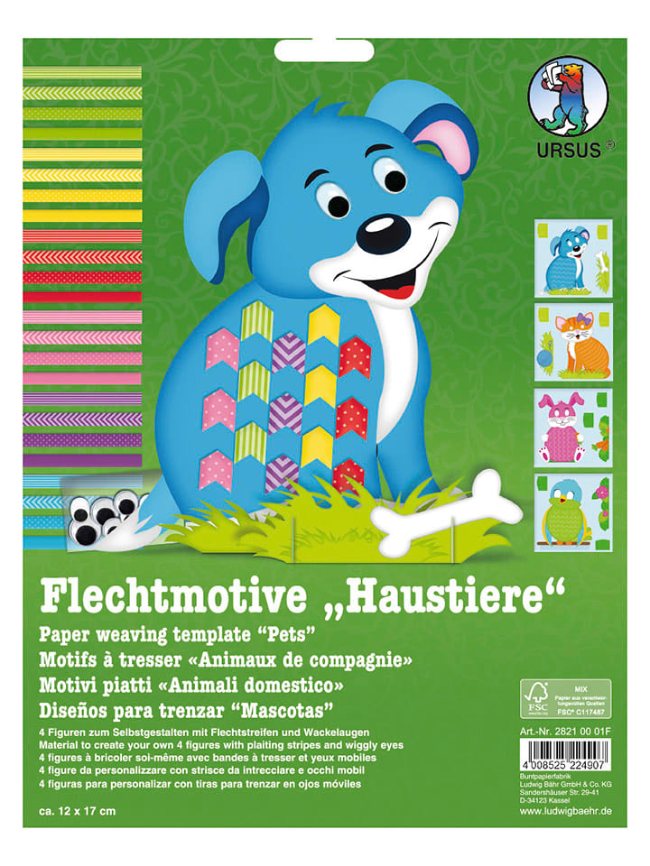 URSUS Flechtmotive-Bastelset "Haustiere" in Ohne Farbe - onesize
