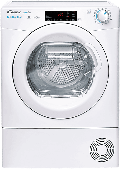 Secadora bomba de calor - Candy Smart Pro CSOE H9A2TE-S, 9kg, 15 programas, Wi-Fi, Función anti-arrugas, Blanco