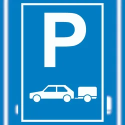 HB-Druck PKW mit Anhänger Parkplatz Schild Gespannparkplatz A0 (841x1189mm)