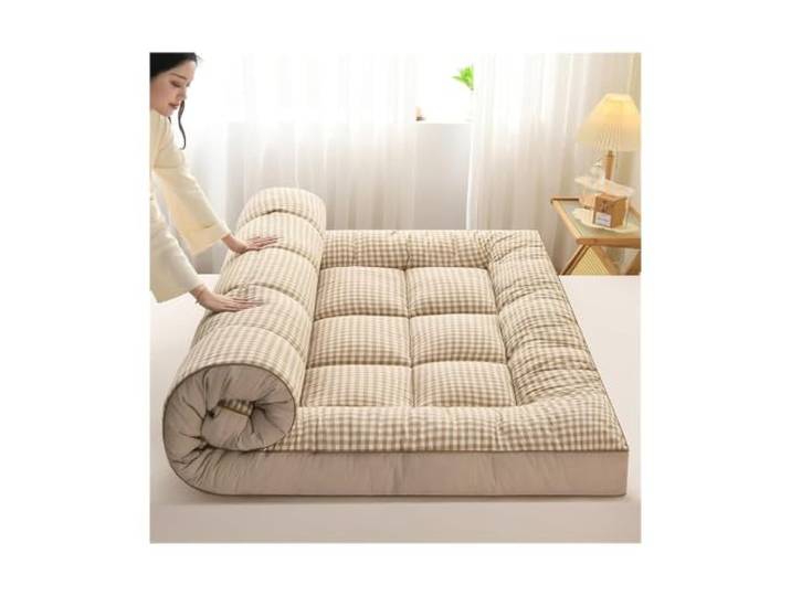 TVANTRUXIS Japanische Futon-Matratze aus Sojafaser-Memory-Schaum Mehrfarbige, mehrere Größen for Camping-Schlafsäle: Futon-Bodenmatratze(Brown,150x200cm)
