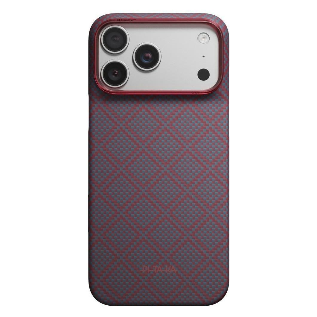Pitaka Edge Case Argyle, Blue's Red - iPhone 2026 Pro Max (Apple iPhone 17 Pro Max, Apple iPhone 18 Pro Max) (PIT000270)