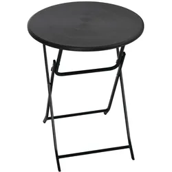 Outsunny Gartentisch, Runder Klapptisch, Ø60 cm Beistelltisch für 2 Personen