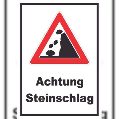HB-Druck Achtung Steinschlag Schild A3 (297x420mm)
