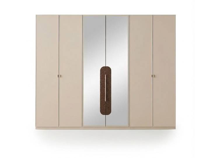 JVmoebel Kleiderschrank Kleiderschrank Modern Beige Luxus Design Spiegel Schrank Schlafzimmer Made in Europa