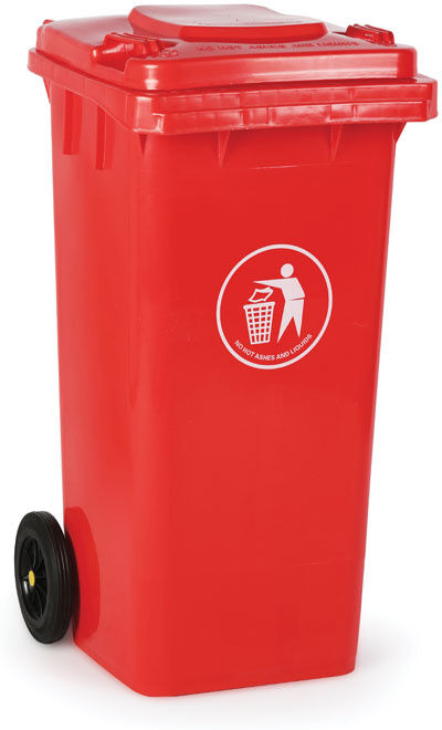 B2B Partner Plastik Mülltonne für mülltrennung, 120 l, rot