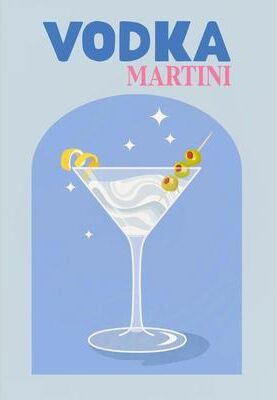 Inspired Living Colorful Cocktail Wall Art Set Trendy Bar Decor Prints For Stylish Home Bars 3 20x30cm