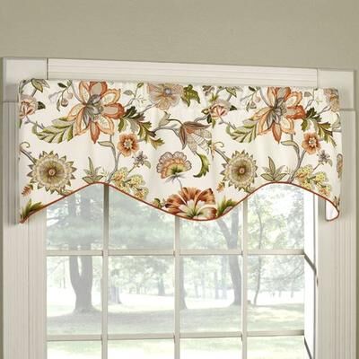 R L Fisher Inc Azahar II Shaped Valance 50 x 17, 50 x 17, Rust