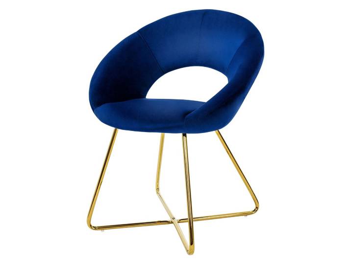 STUHL Samt blau