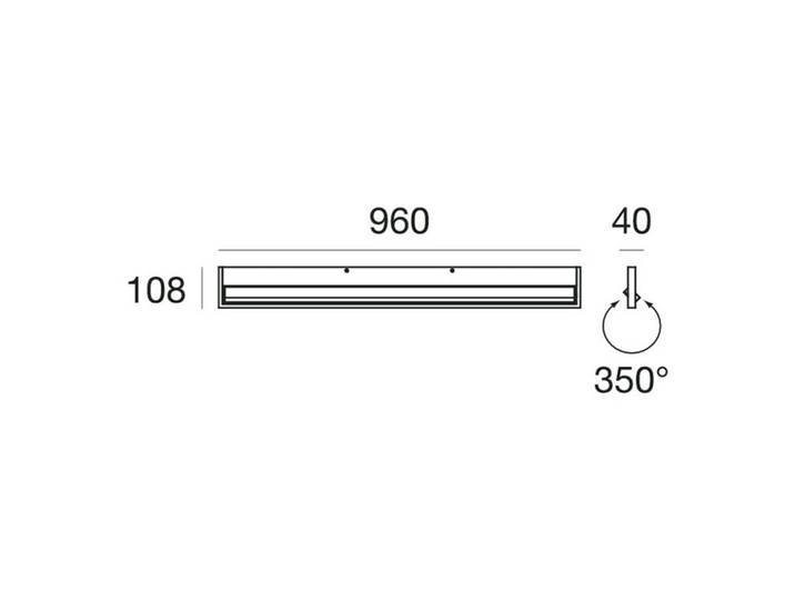 Tablet W1 LED-Wandleuchte, Breite 96 cm, weiß - Stilnovo - Wohnzimmer - Modern - Metall - Eckig