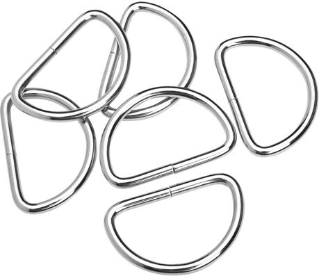 buttinette Halbringe/D-Ringe, silber, für 25 mm breite Bänder, 6 Stück