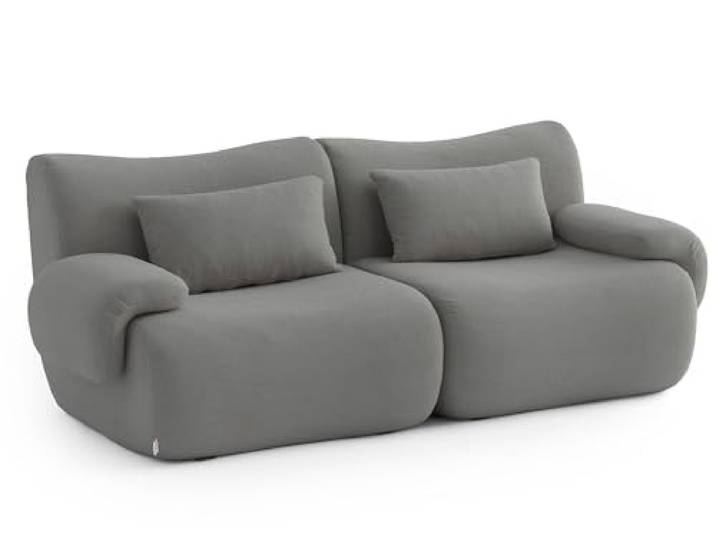 MILYsofa Modulares 2-Sitzer-Sofa, Bouclé-Bezug Wolkengrau, Abnehmbare Kissenbezüge (Wolkengrau, 2-Sitzer)